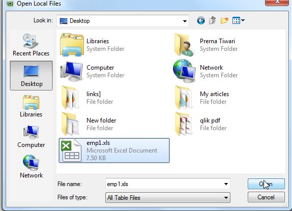 Window of again QlikView file
